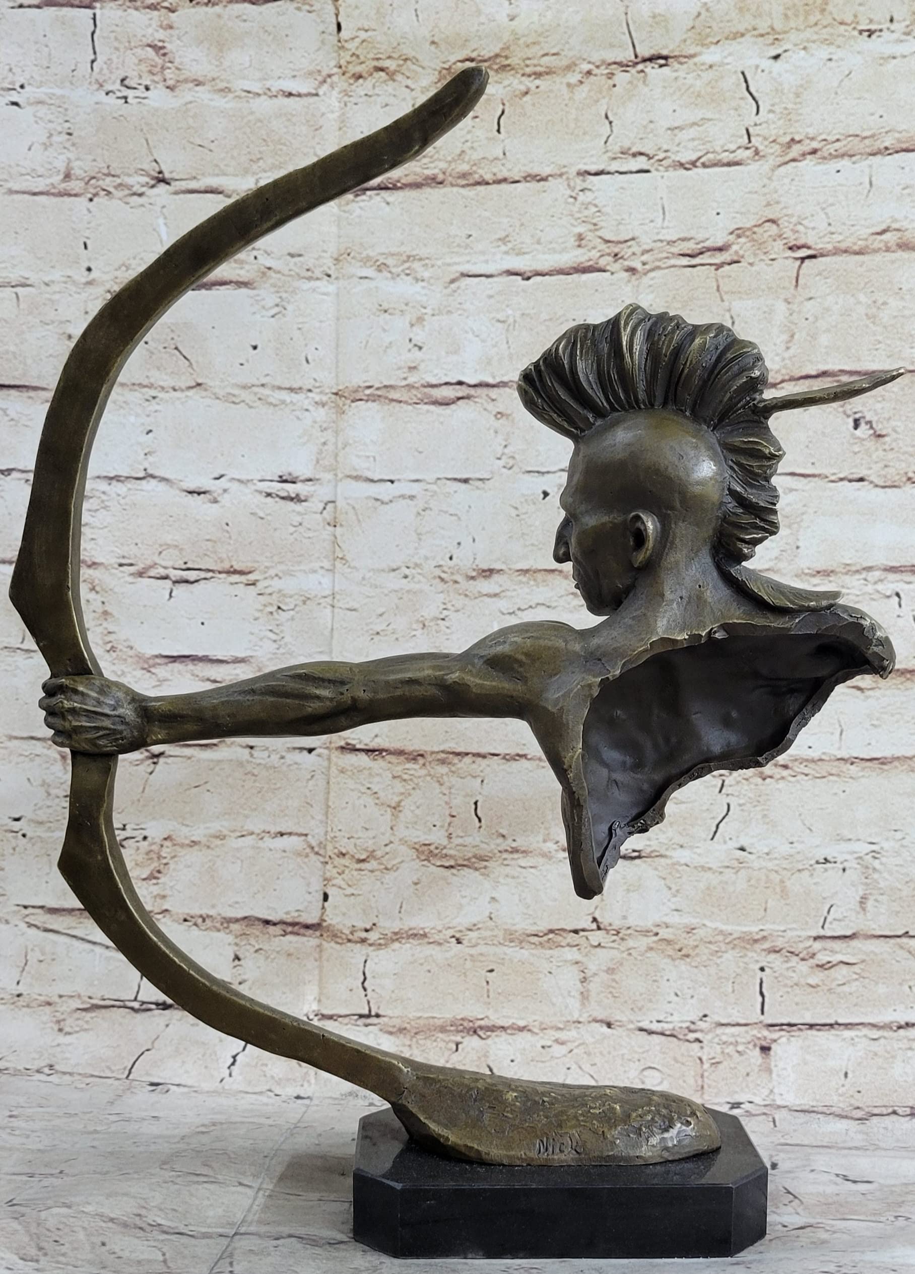 Amazon.co.jp: 大きなインドのブロンズ像 - 限定インド彫刻 - 弓を持つ